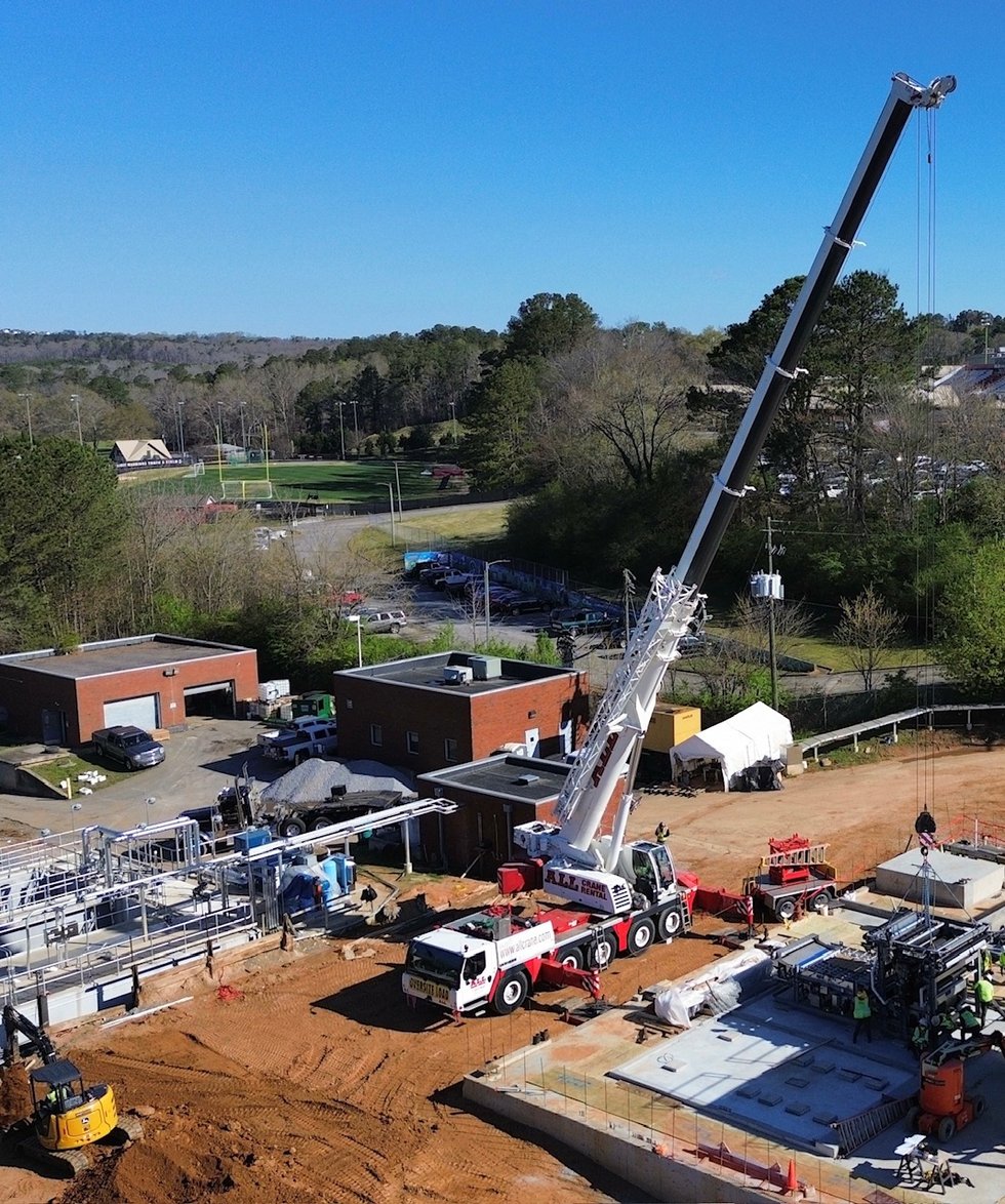 Airin’ sludge: ‘Small ball,’ 190-ton AT aids Georgia wastewater plant expansion Airin’ sludge: ‘Small ball,’ 190-ton AT aids Georgia wastewater plant expansion